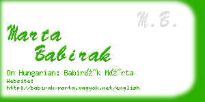 marta babirak business card